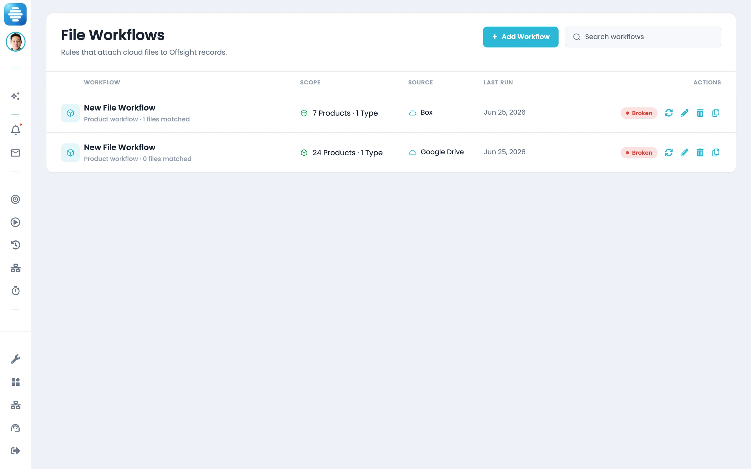 Offsight file workflows, routing documents for review